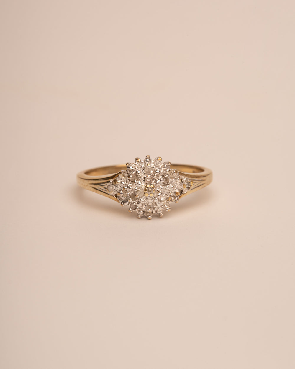 June 9ct Gold Diamond Cluster Ring