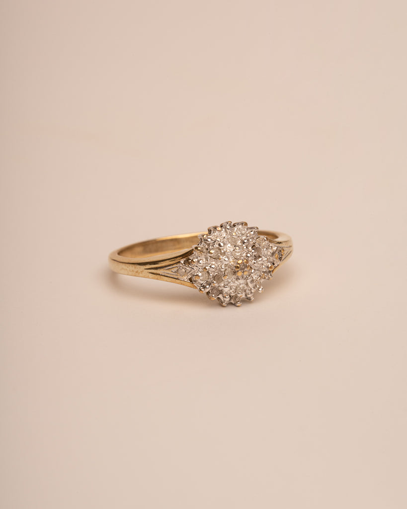 June 9ct Gold Diamond Cluster Ring