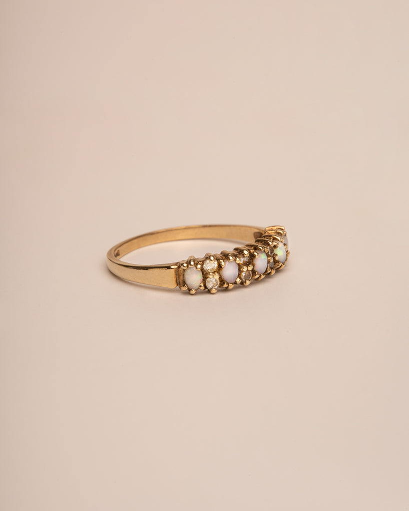 Iris 9ct Gold Opal & Diamond Ring