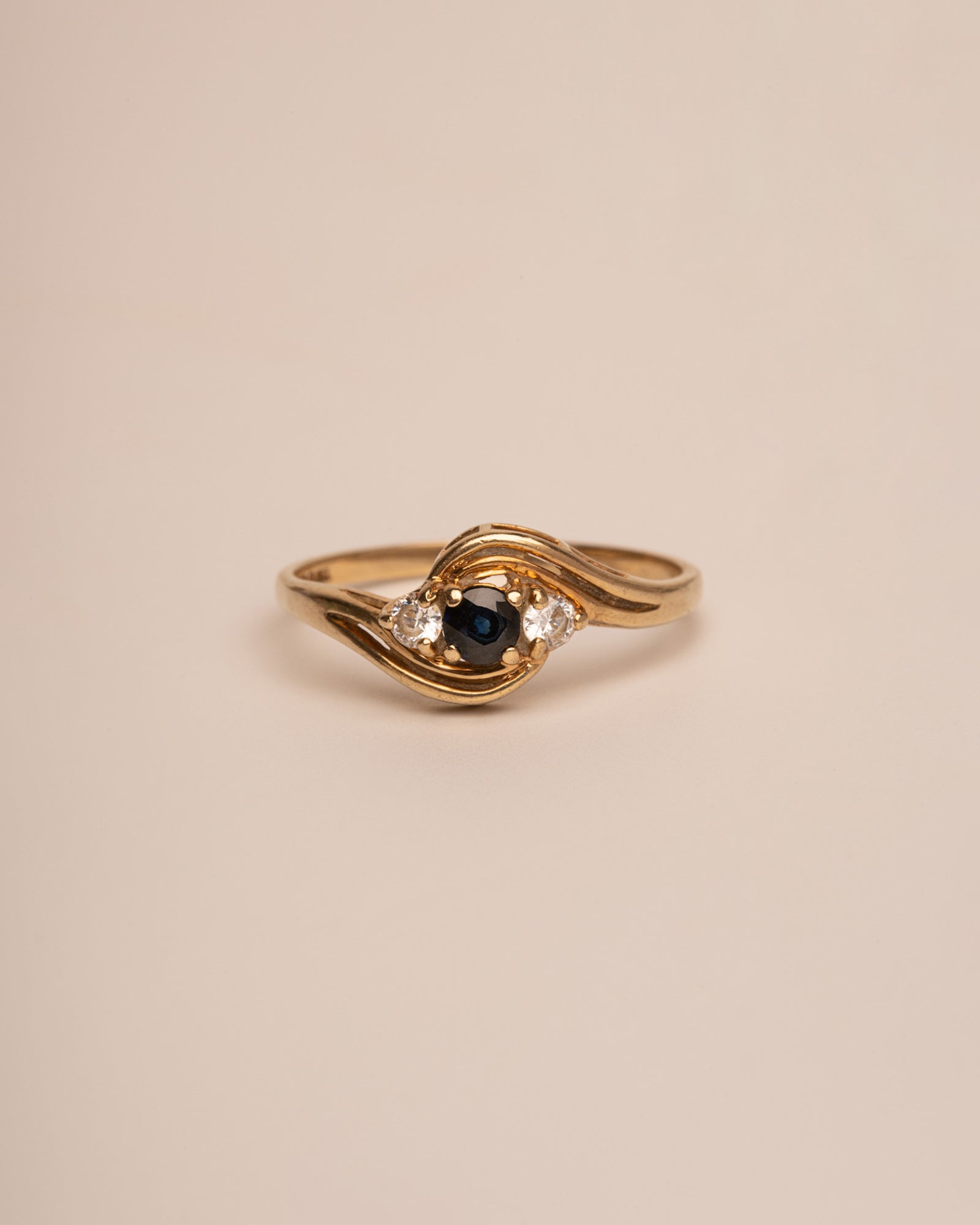 Image of Jean 9ct Gold Sapphire Crossover Ring