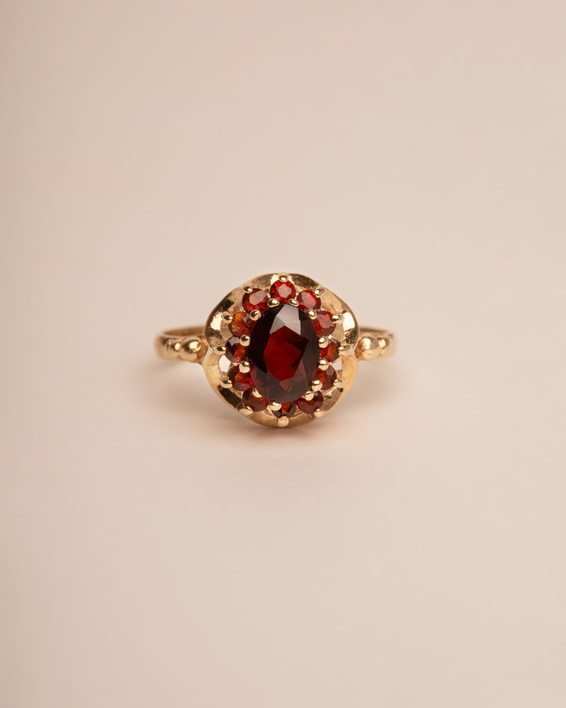 Rosemary 9ct Gold Garnet Cluster Ring