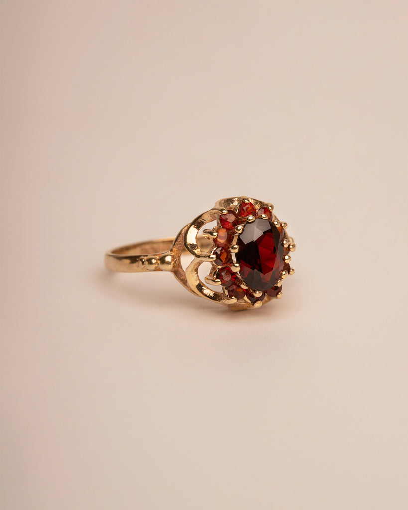 Rosemary 9ct Gold Garnet Cluster Ring