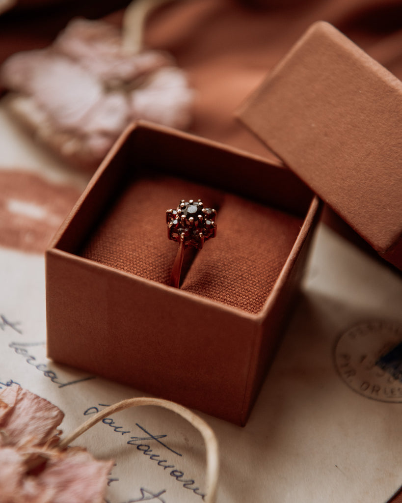 Liza 9ct Gold Garnet Cluster Ring