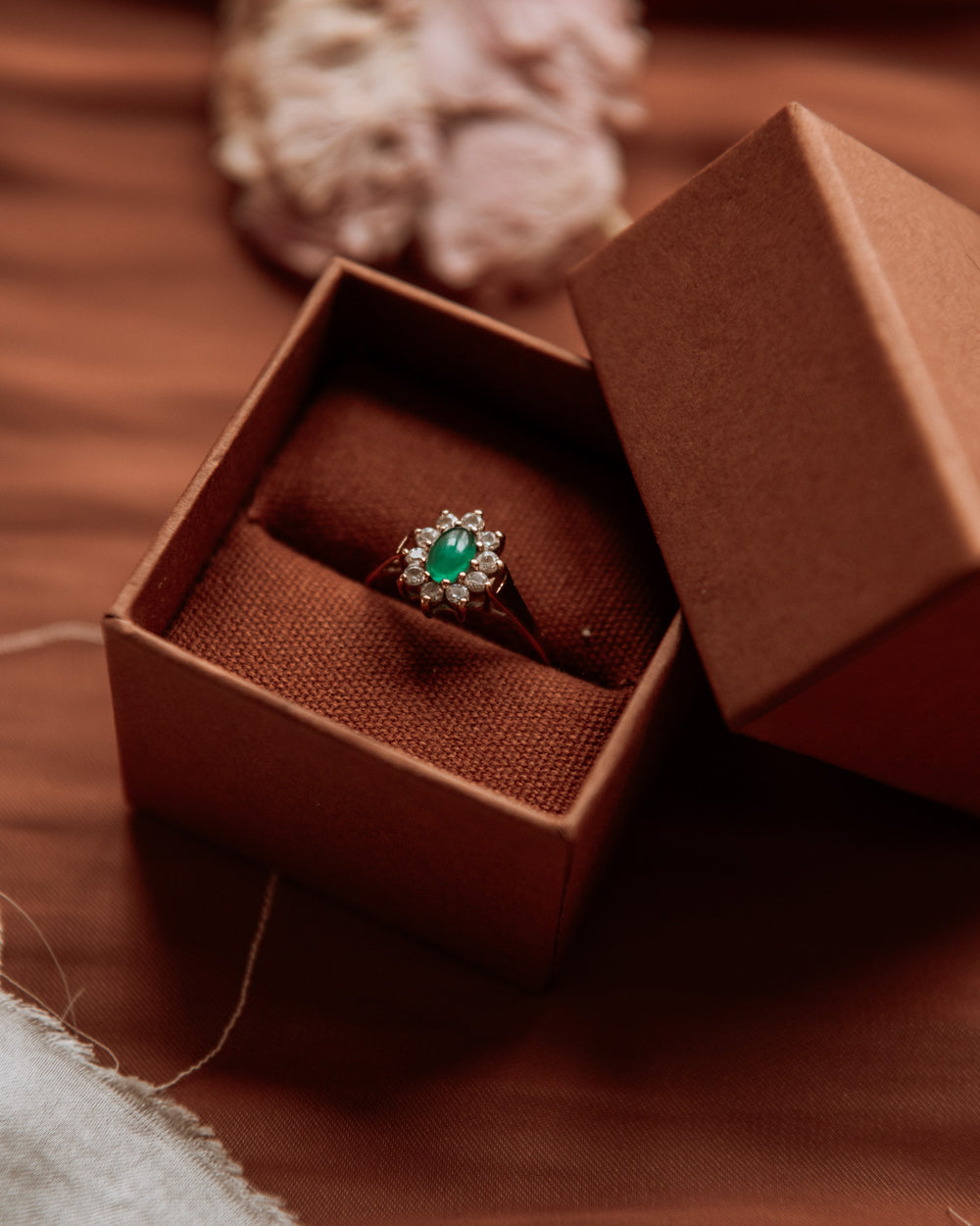 Maggie 9ct Gold Emerald Cluster Ring