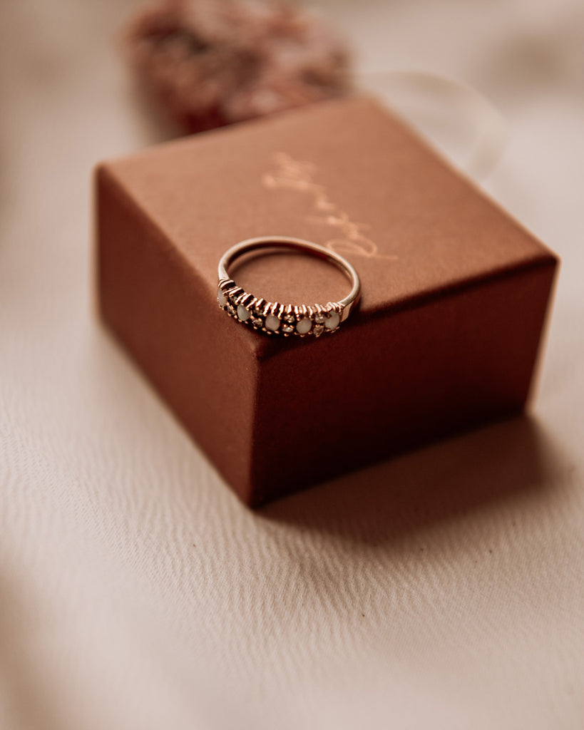 Iris 9ct Gold Opal & Diamond Ring