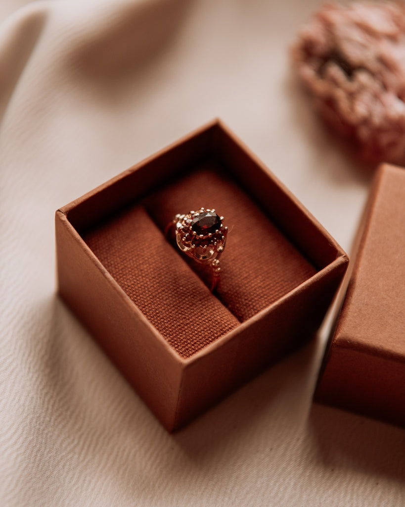 Rosemary 9ct Gold Garnet Cluster Ring