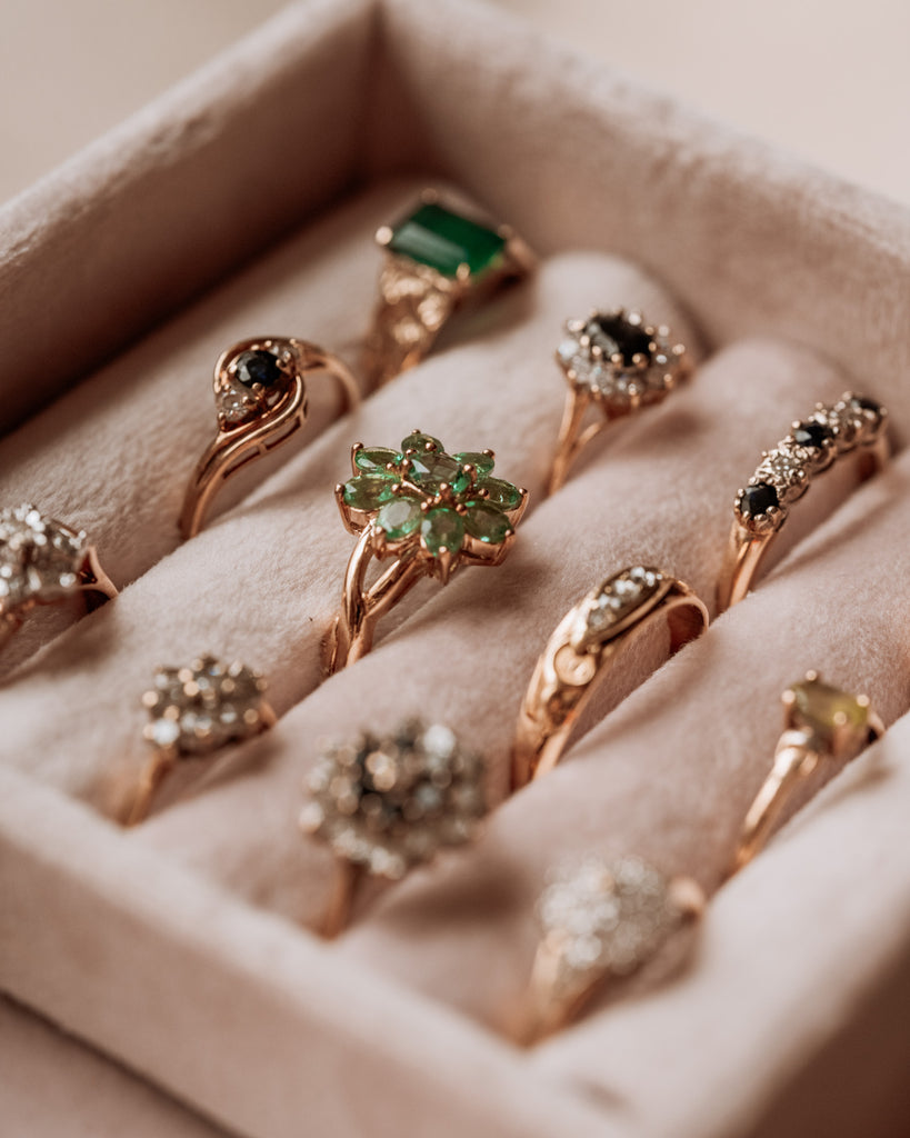 Muriel 9ct Gold Emerald Cluster Ring