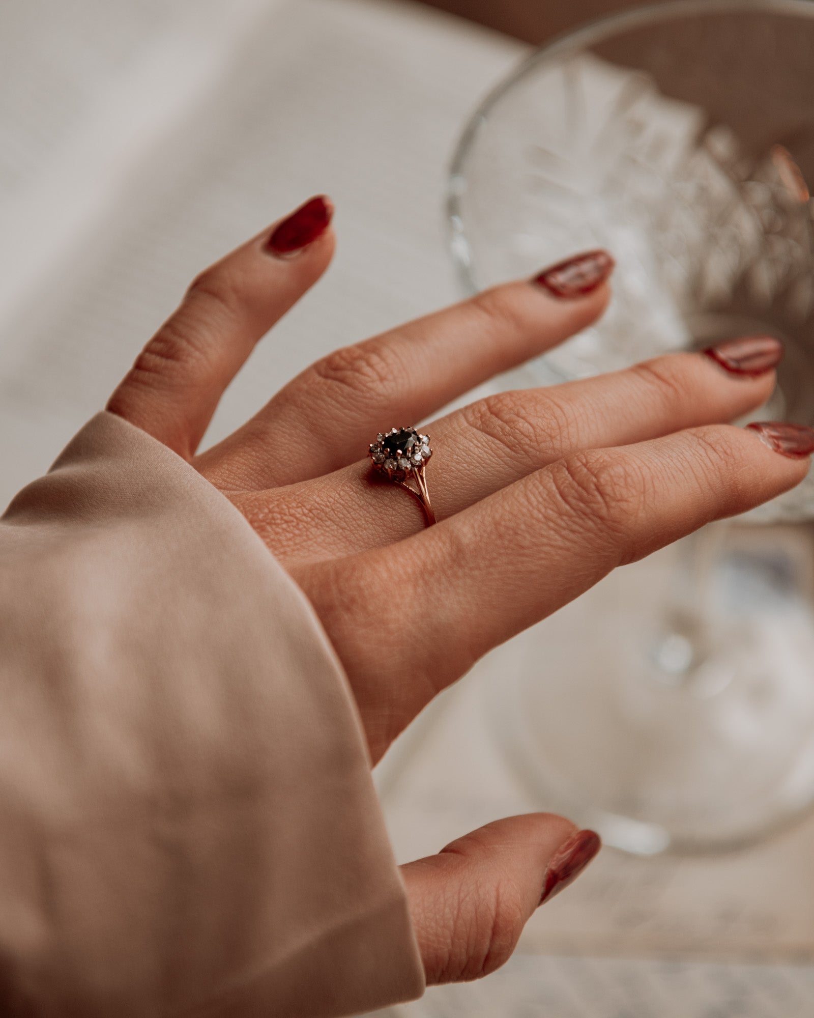 Image of Patience 9ct Gold Sapphire Cluster Ring