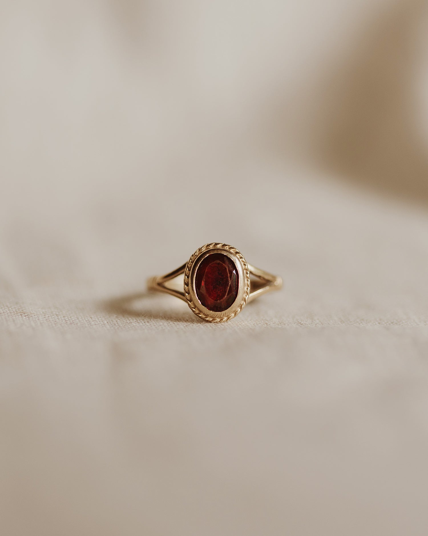 Image of Evelyn 9ct Gold Garnet Ring