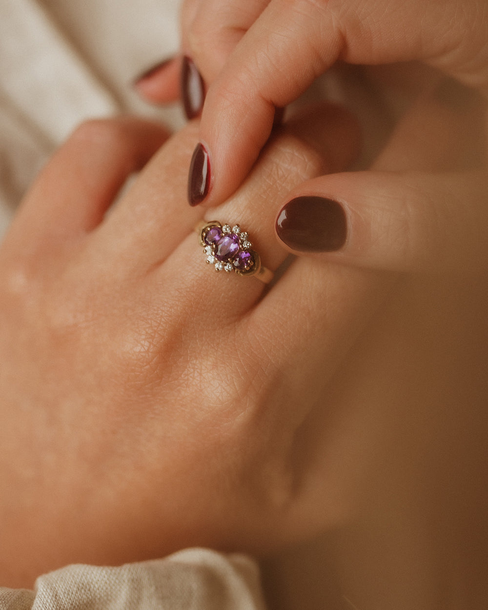 Prue 9ct Gold Vintage Amethyst Ring