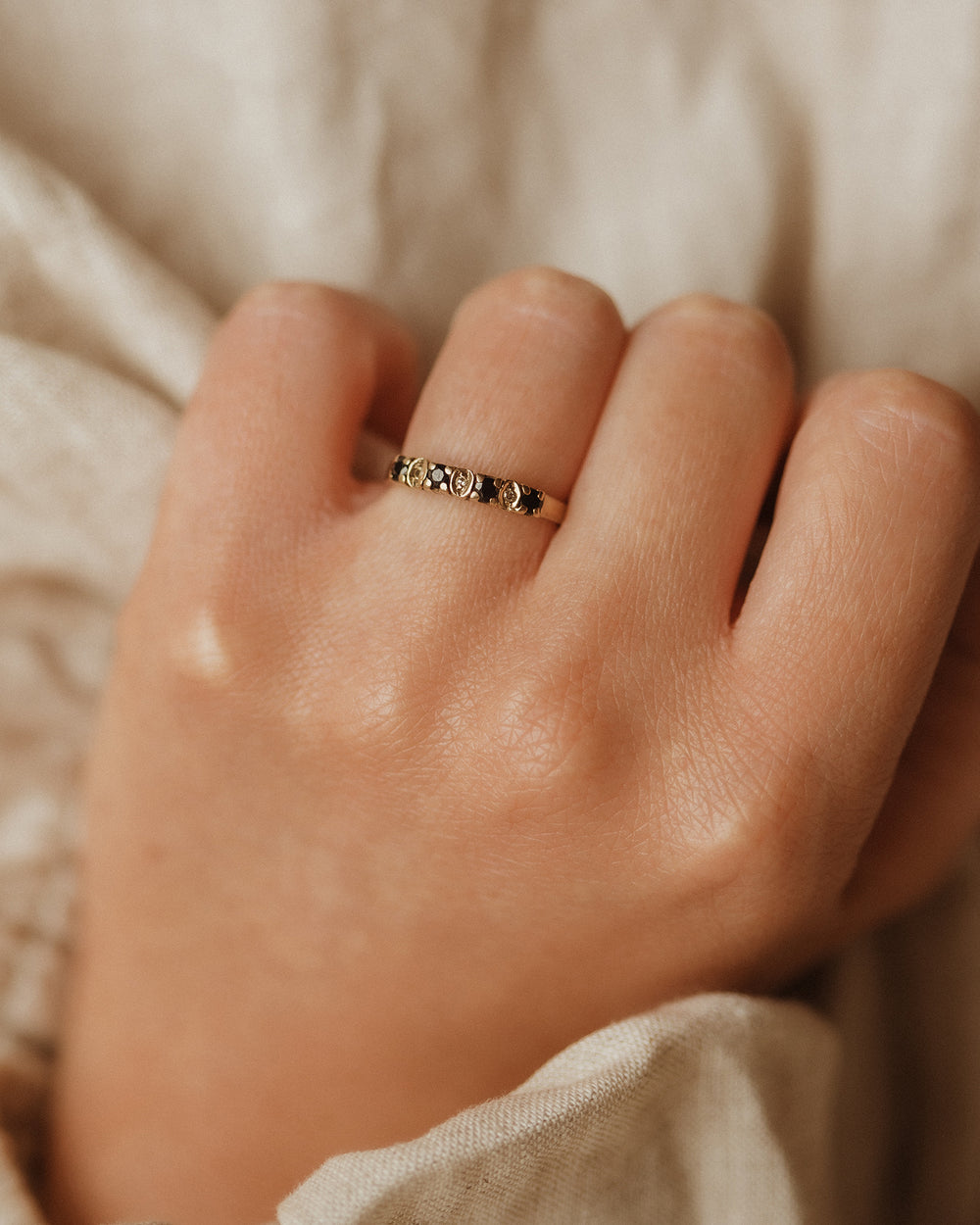 Eulalia 1983 9ct Gold Vintage Sapphire & Diamond Ring