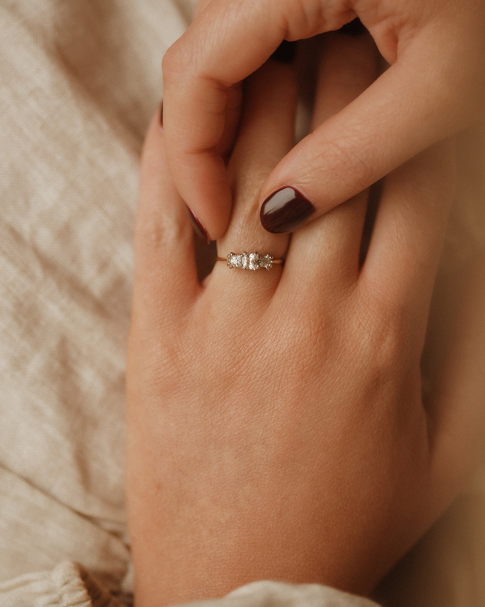 Ottilie 1986 9ct Gold Vintage CZ Ring