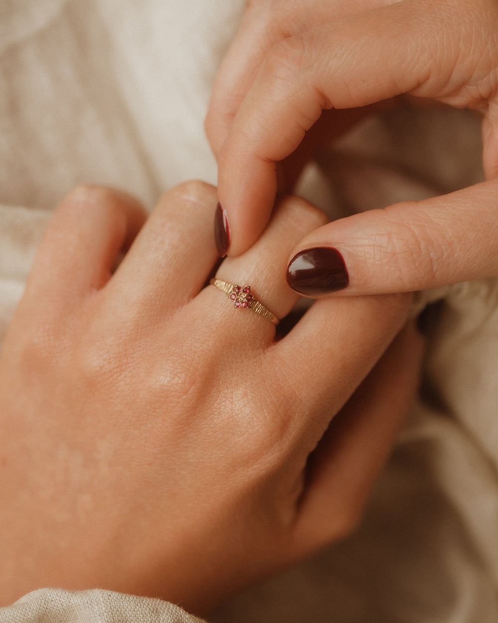 Peggy 1988 9ct Gold Vintage Ruby & Diamond Ring