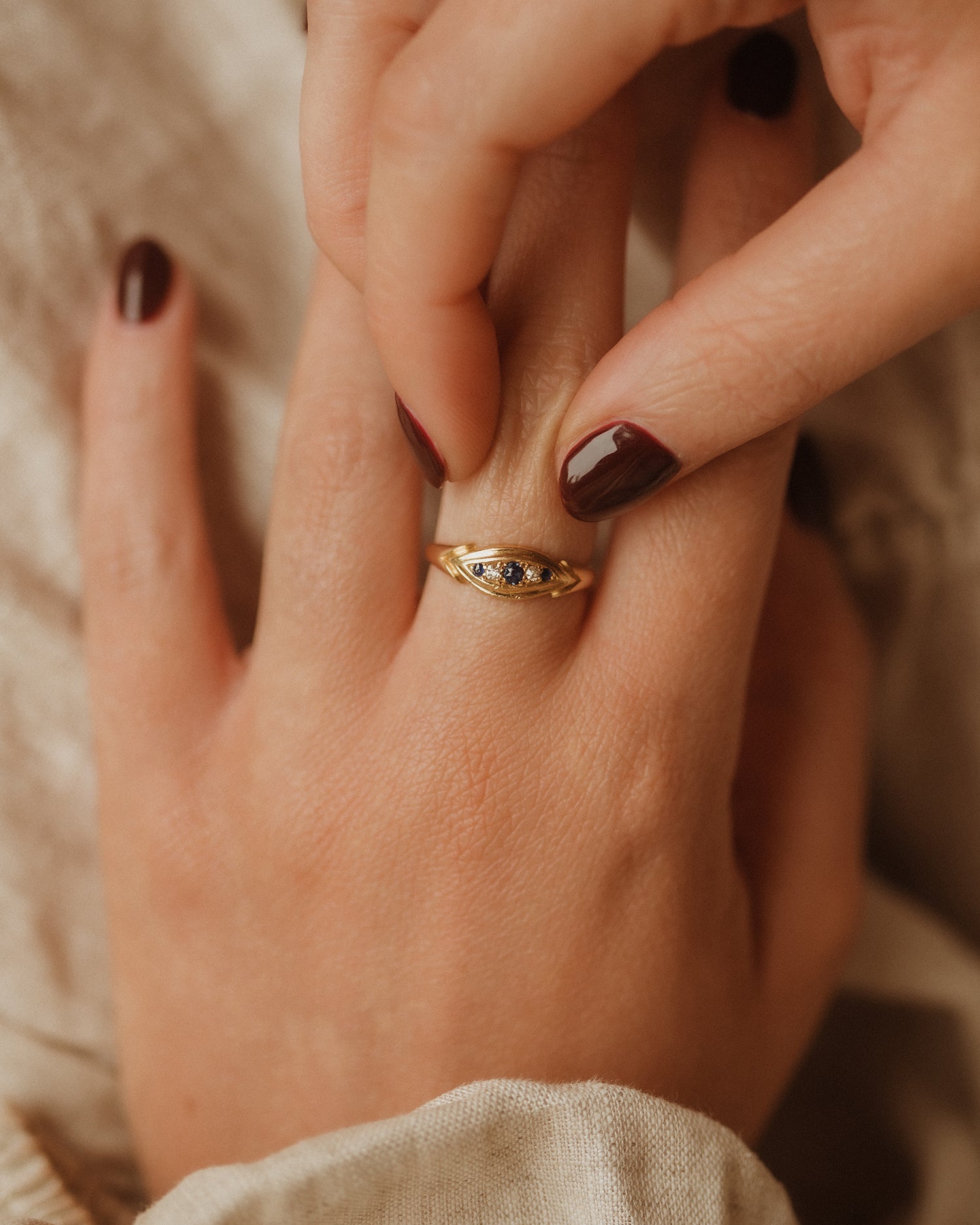 Susie 1902 18ct Gold Antique Sapphire & Diamond Ring