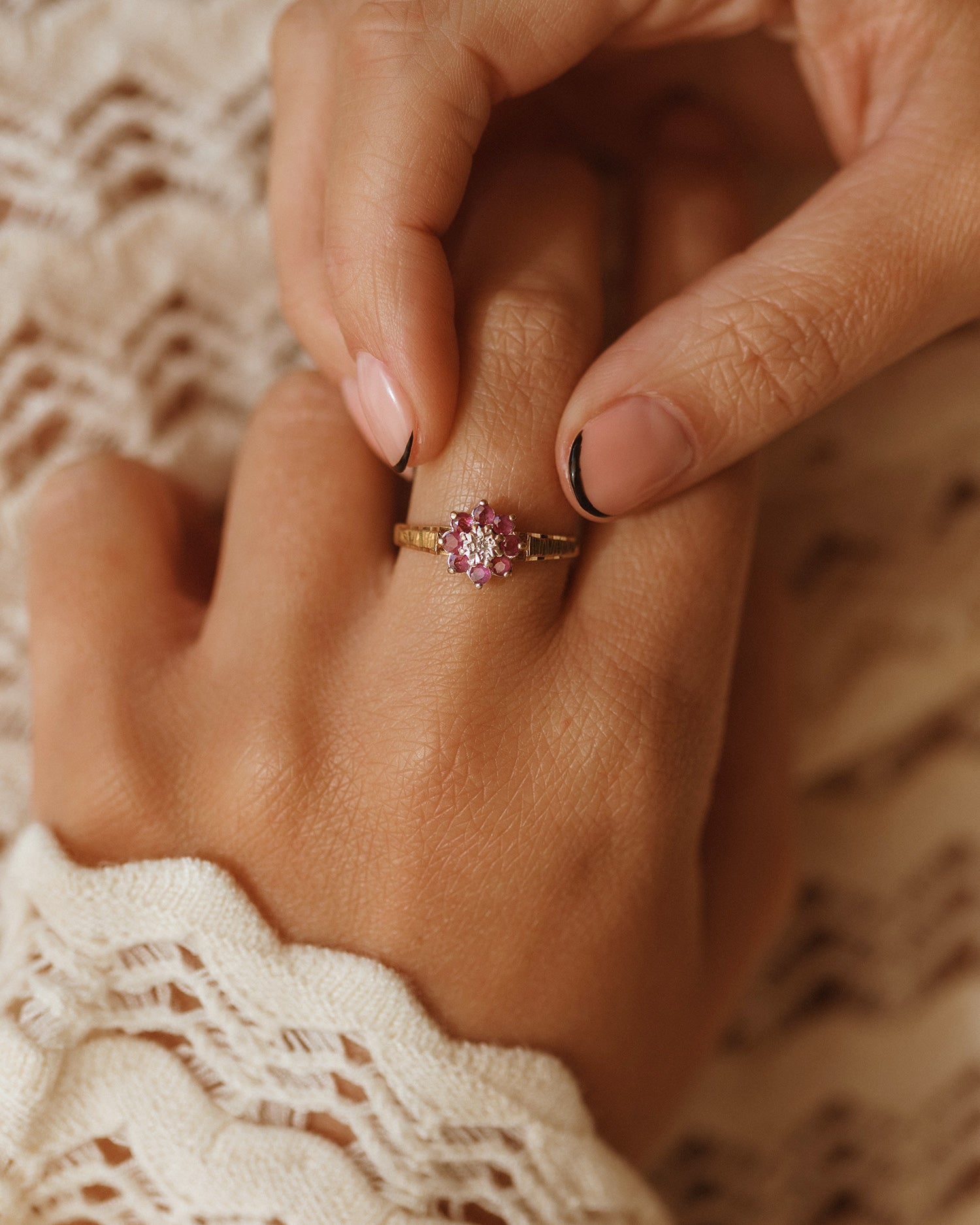 Image of Rosalie 9ct Gold Ruby & Diamond Ring