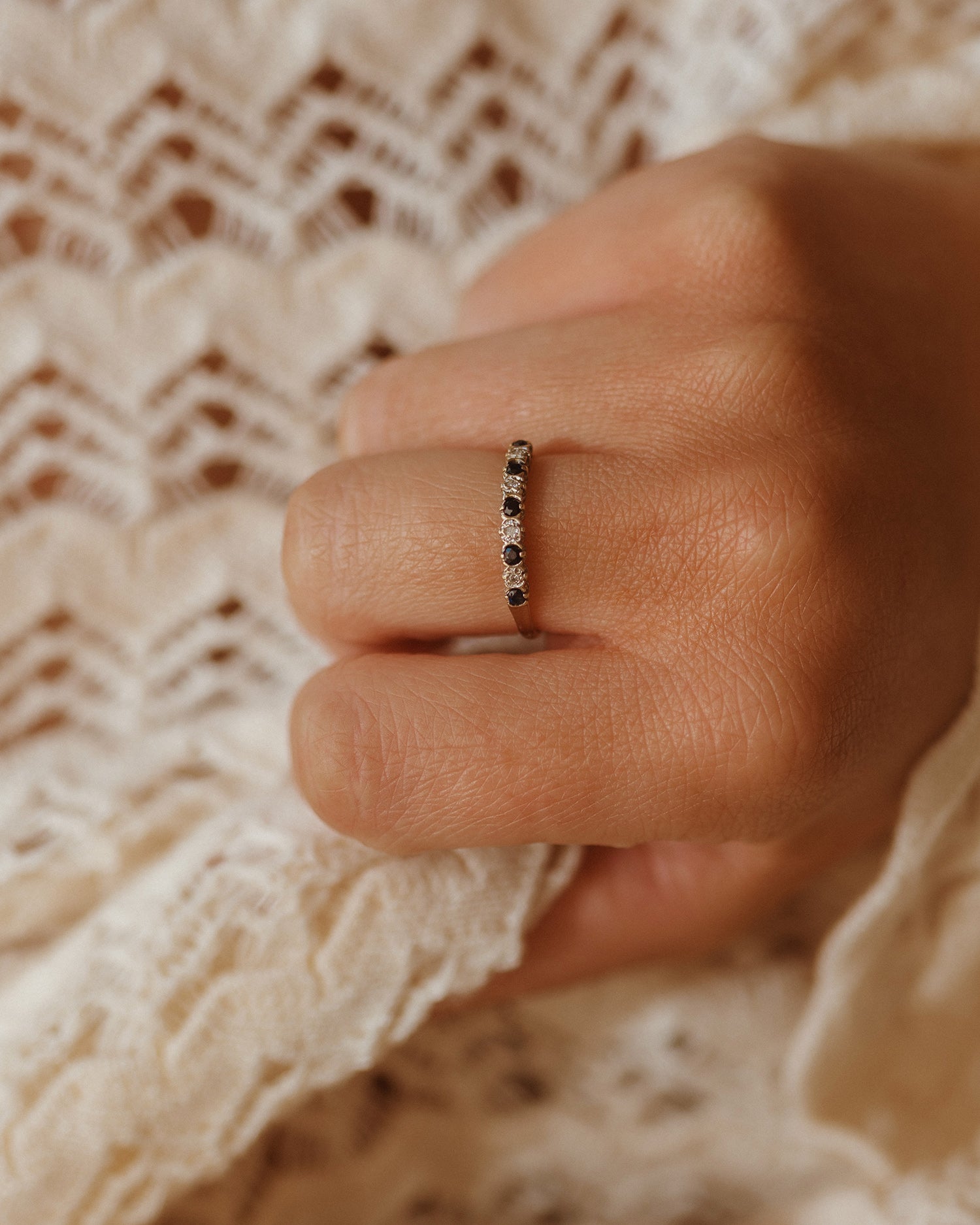 Image of Penny 9ct Gold Sapphire & Diamond Ring
