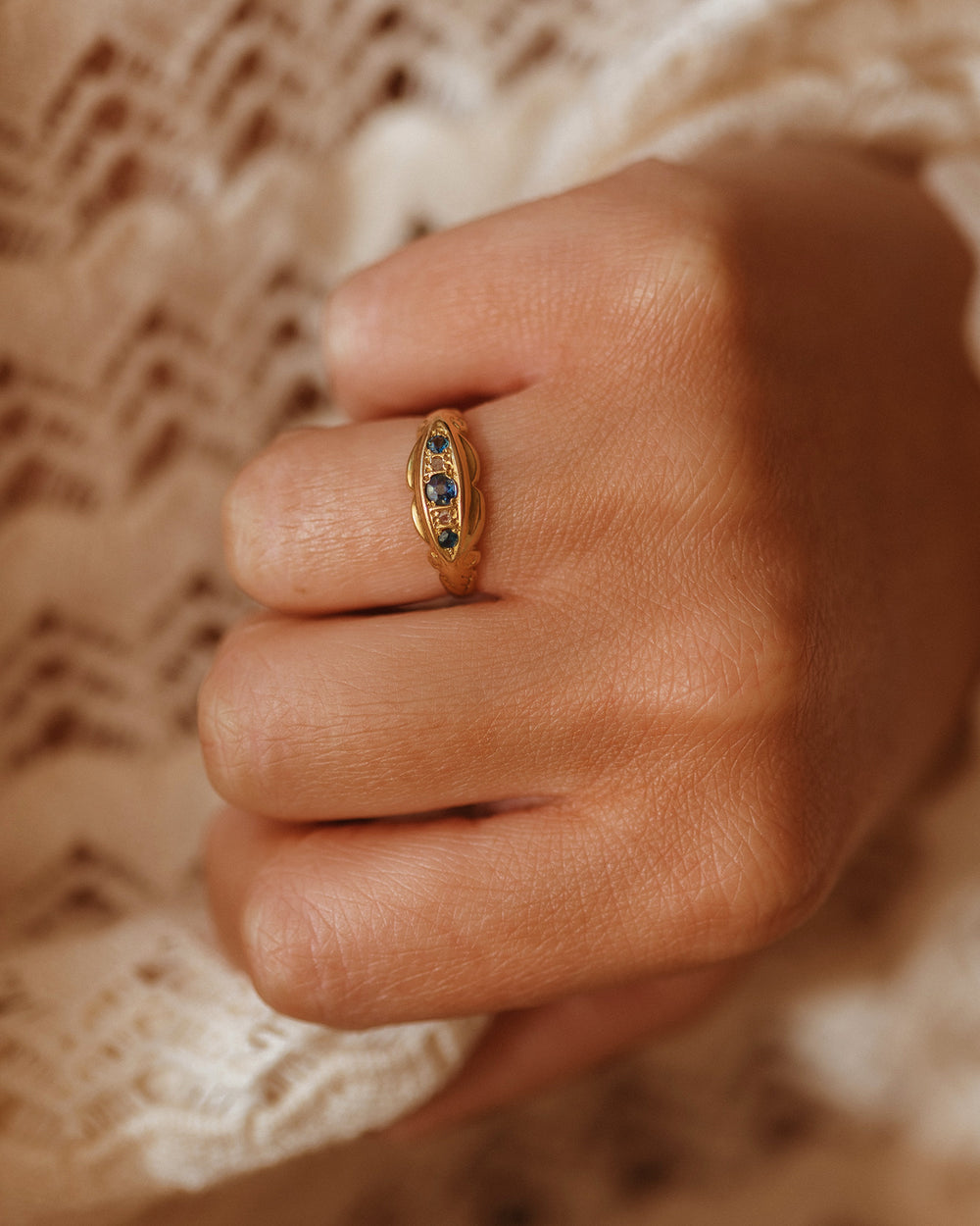 Mary 18ct Gold Sapphire & Diamond Ring