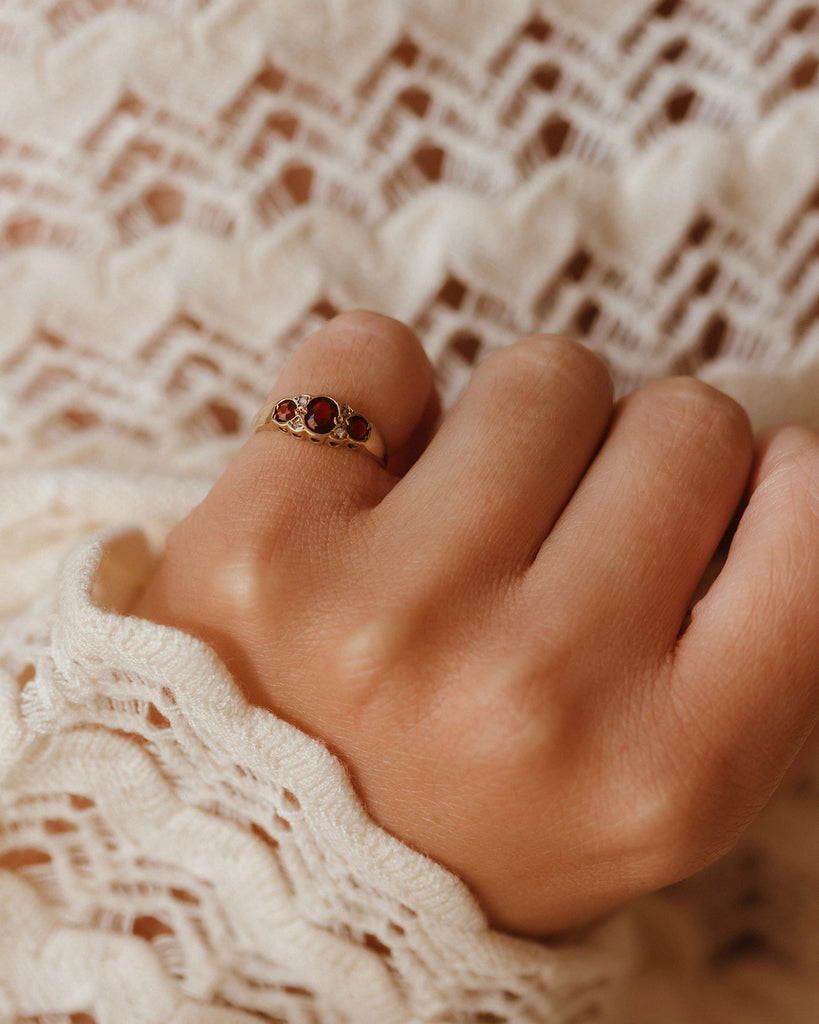 Virginia 9ct Gold Garnet & Diamond Ring