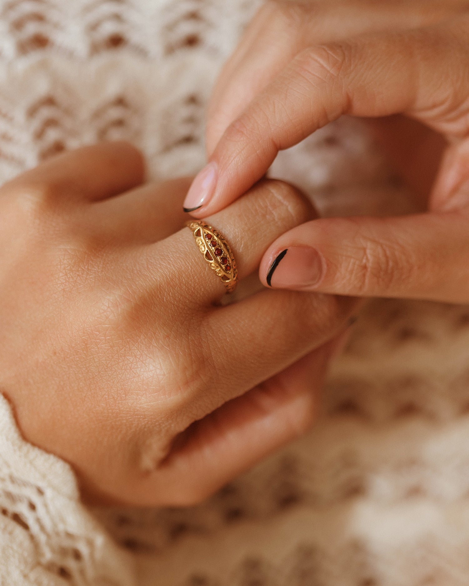 Image of Audra 18ct Gold Garnet Ring