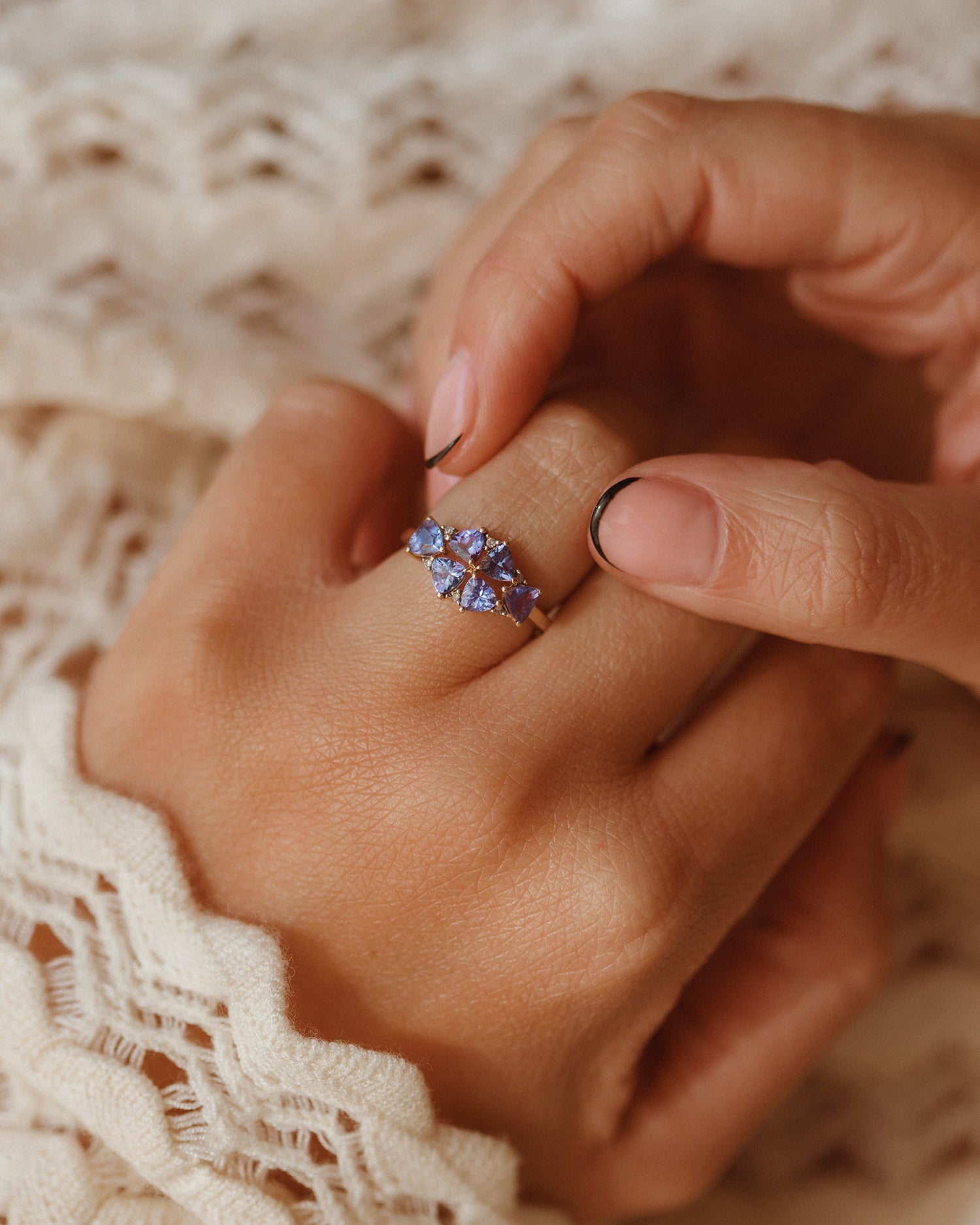Image of Vivian 9ct Gold Tanzanite & Diamond Ring