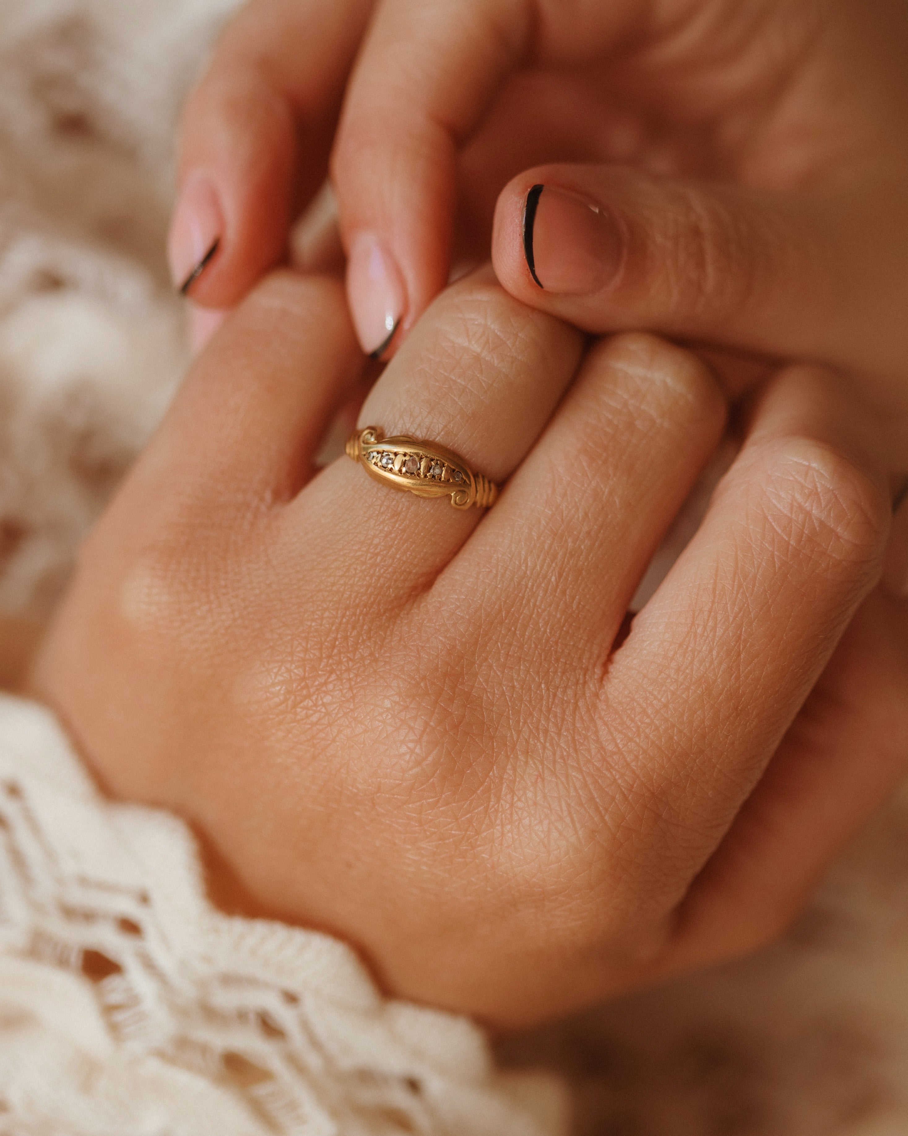Image of Dusty 9ct Gold Diamond Ring