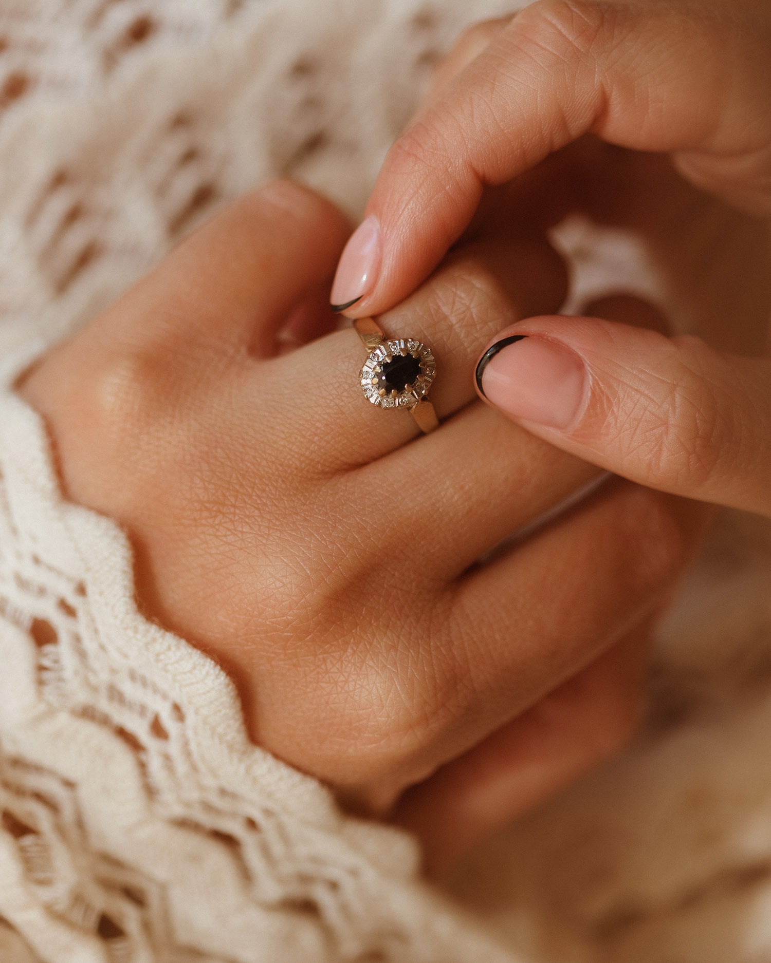 Image of Simone 9ct Gold Sapphire & Diamond Ring