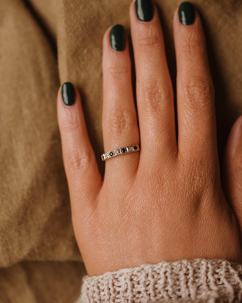 Prudence Vintage 9ct Gold Sapphire & Diamond Ring