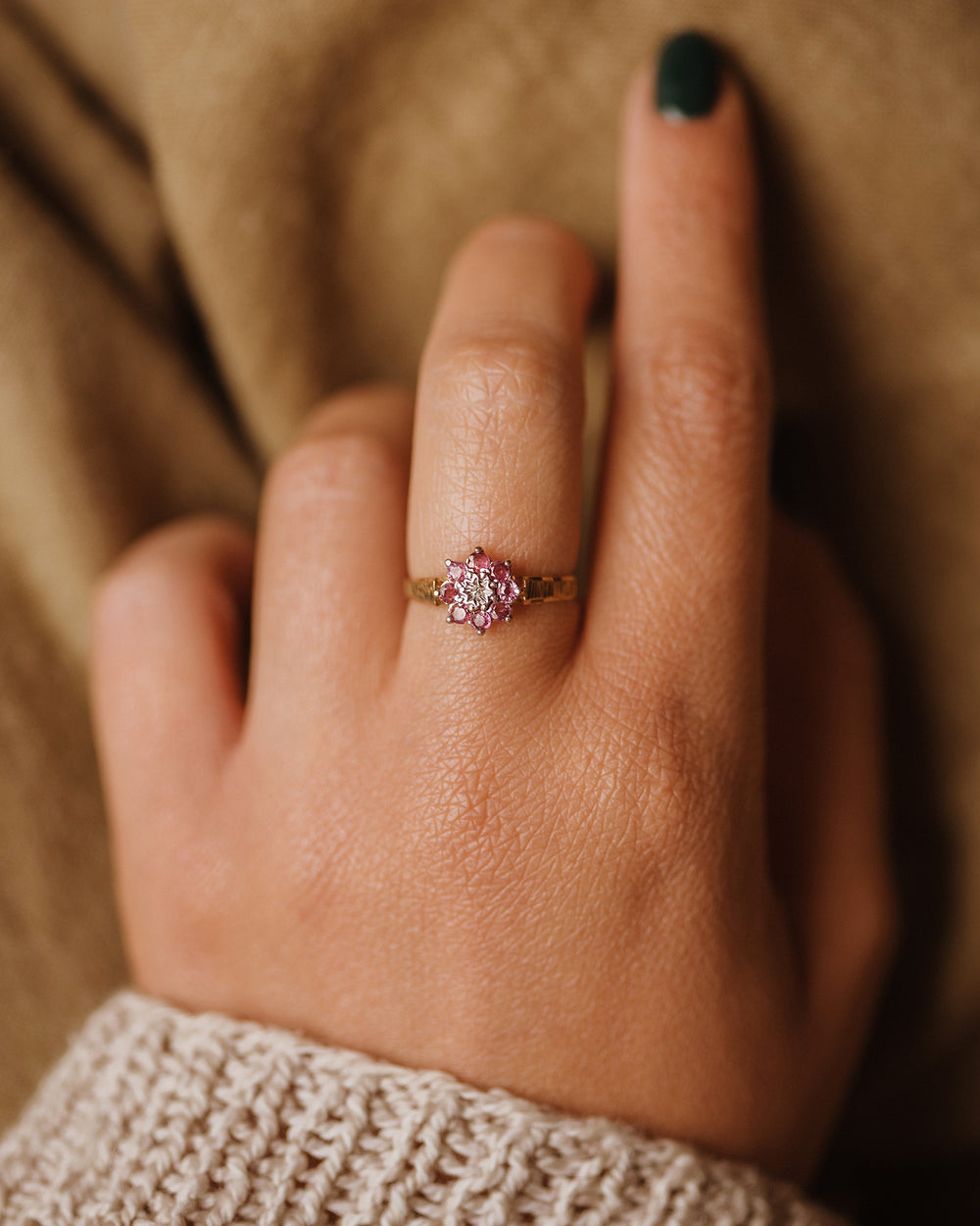 Rosalind Vintage 9ct Gold Ruby & Diamond Ring