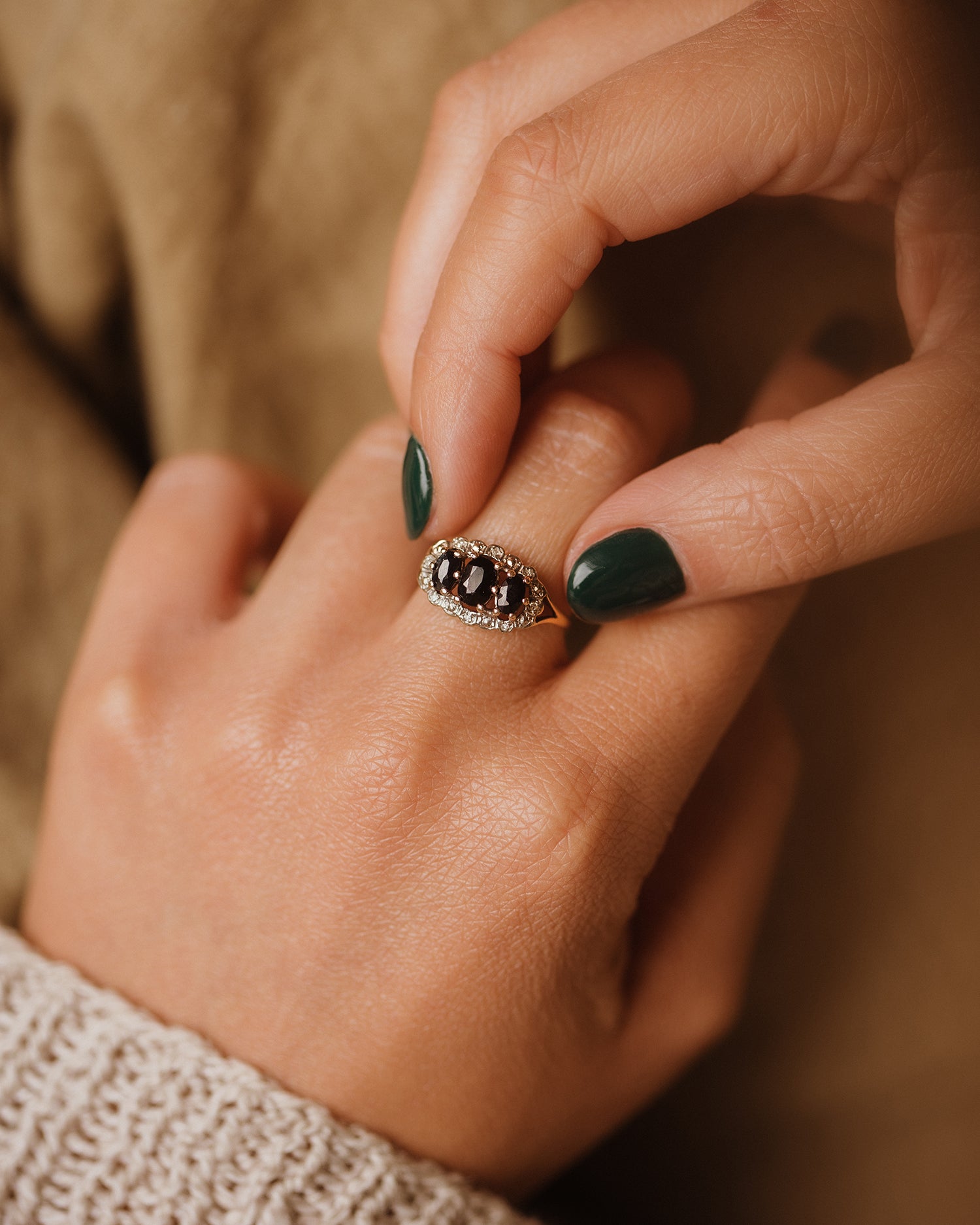 Lillian Vintage 9ct Gold Sapphire & Diamond Ring