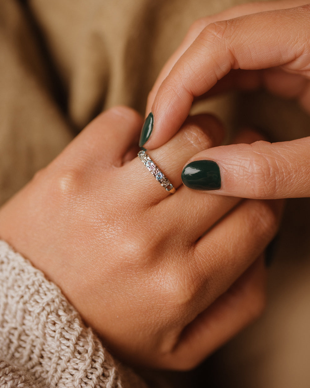 Georgia 1975 9ct Gold Blue Topaz & Diamond Ring