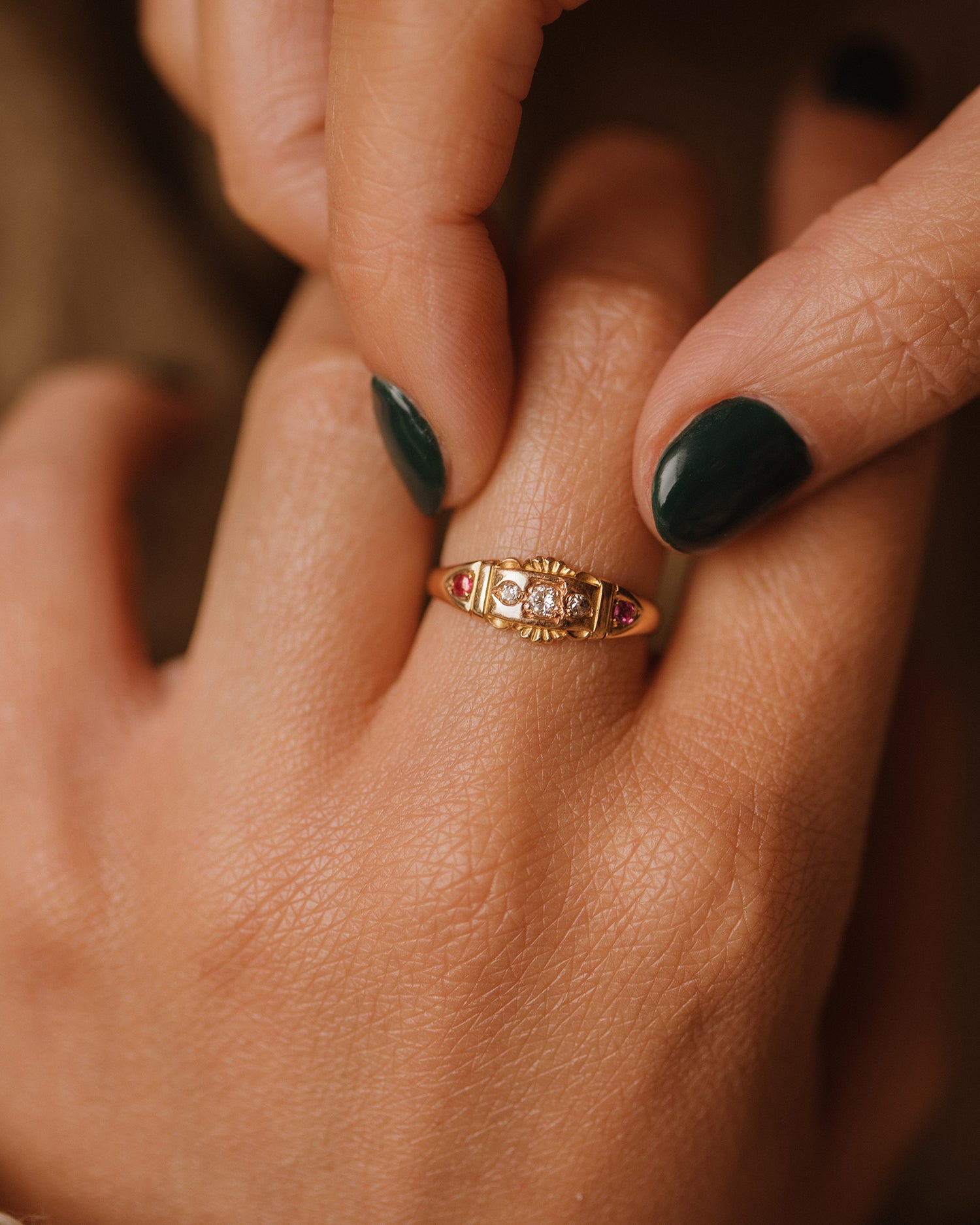 Maude Antique 15ct Gold Ruby & Diamond Ring