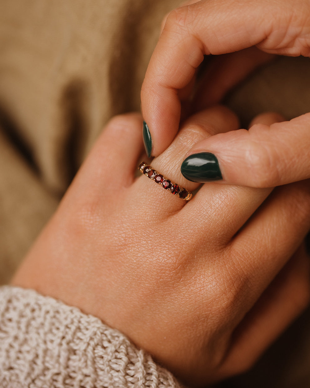 Zadie Vintage 9ct Gold Garnet Ring