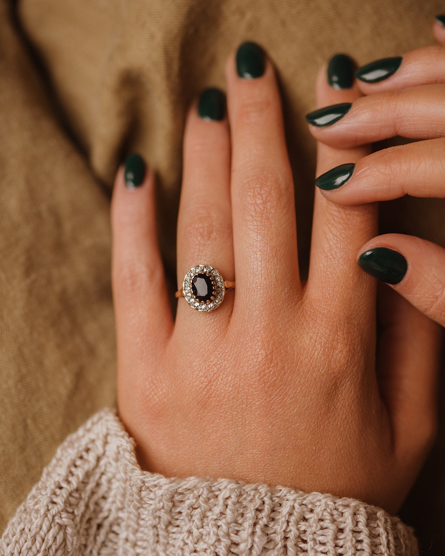 Image of Adelaide Vintage 9ct Gold Sapphire & Diamond Ring