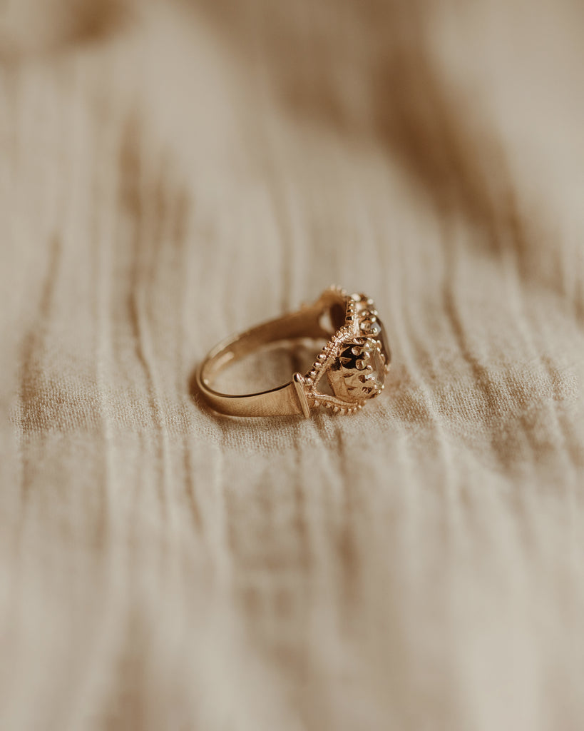 Maude 1975 9ct Gold Citrine Trilogy Ring