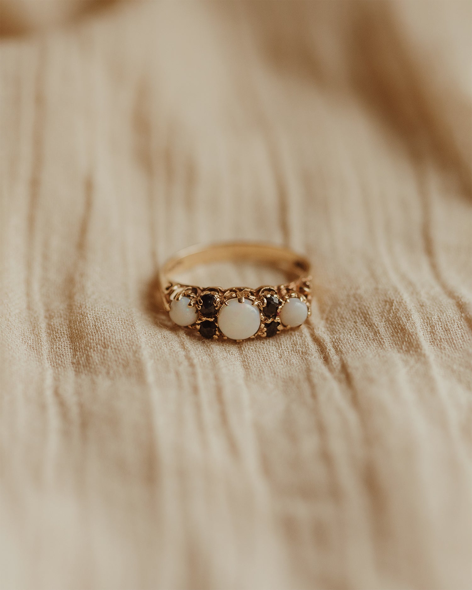 Image of Evelyn 9ct Gold Opal & Sapphire Ring