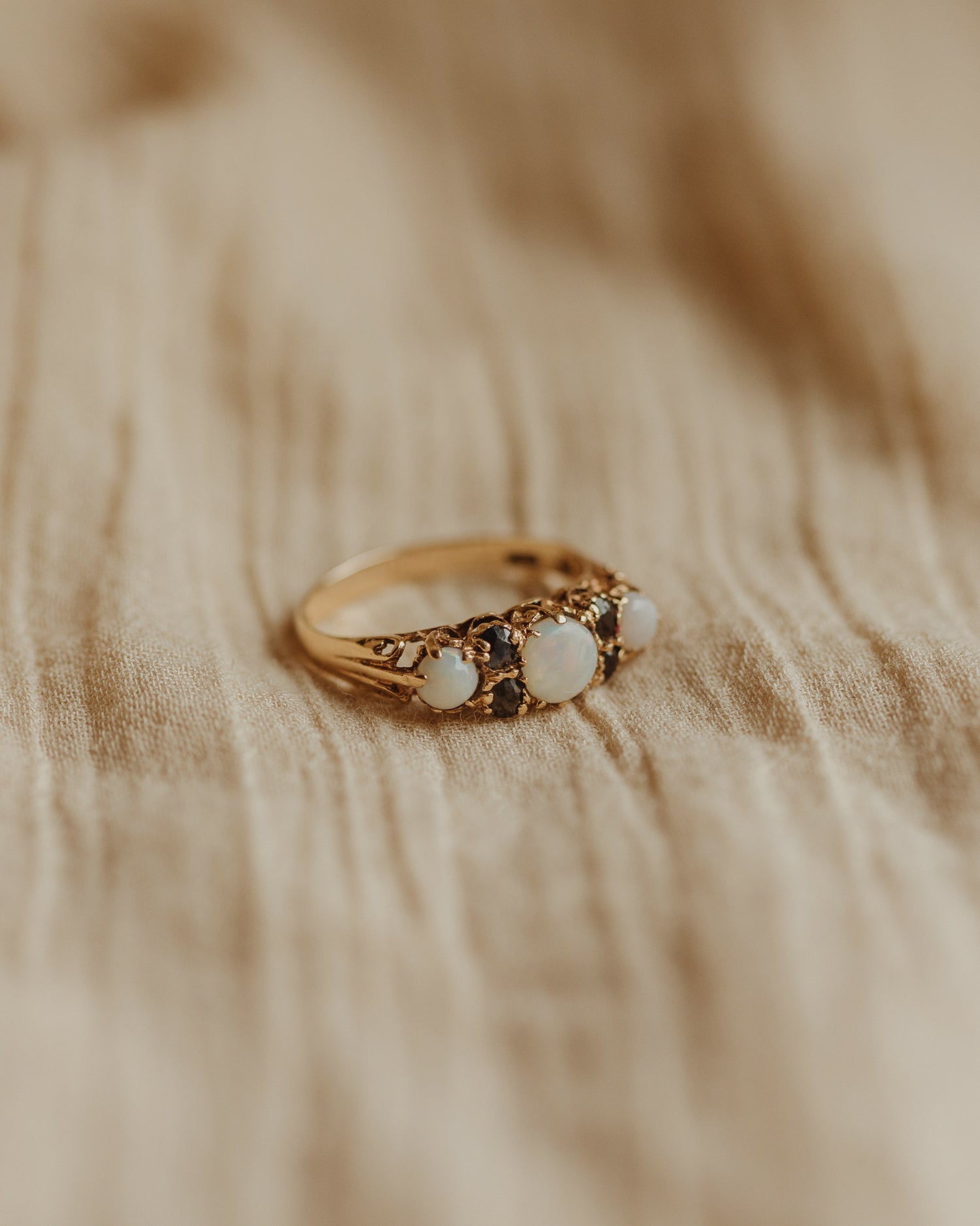 Evelyn 9ct Gold Opal & Sapphire Ring