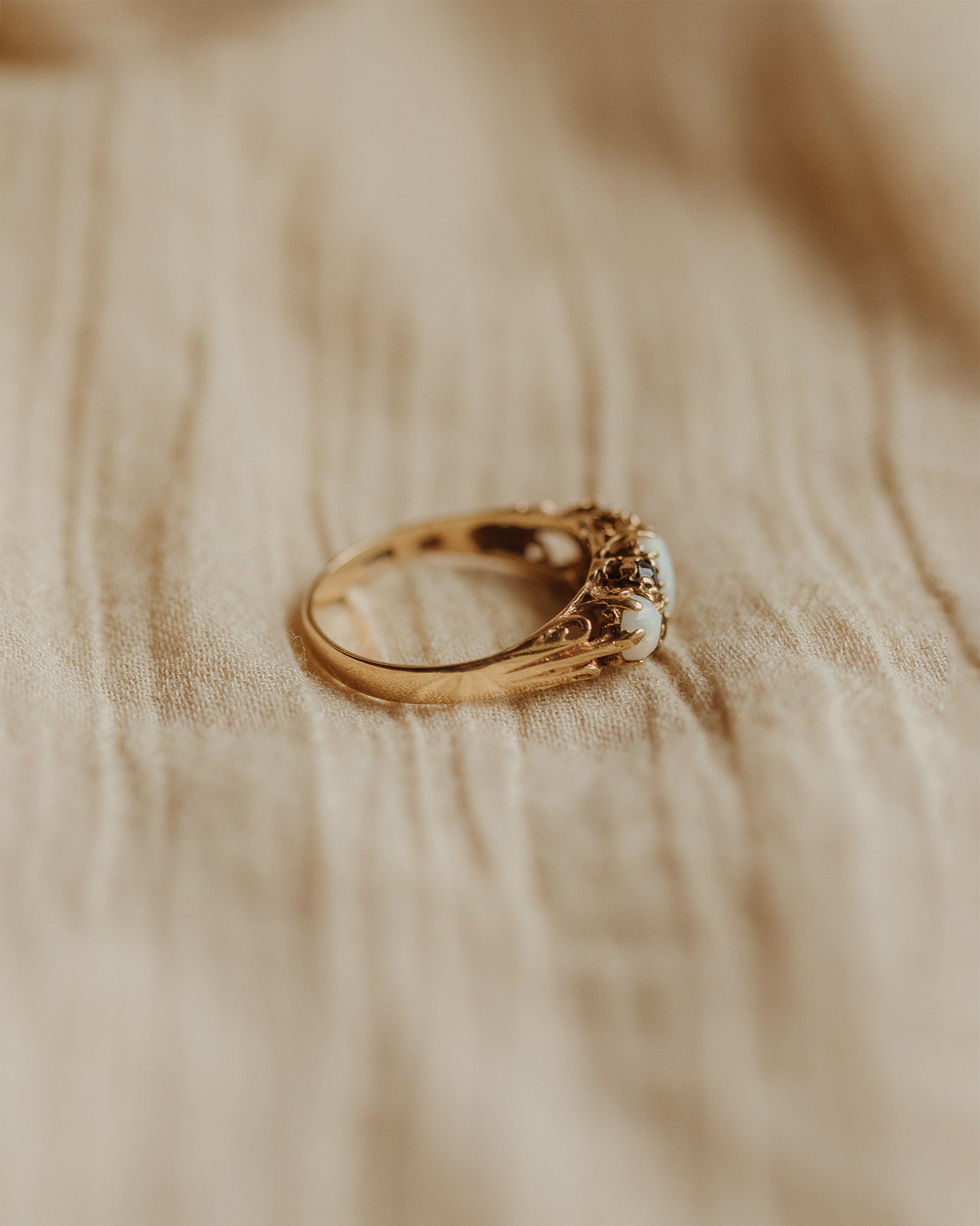 Evelyn 9ct Gold Opal & Sapphire Ring