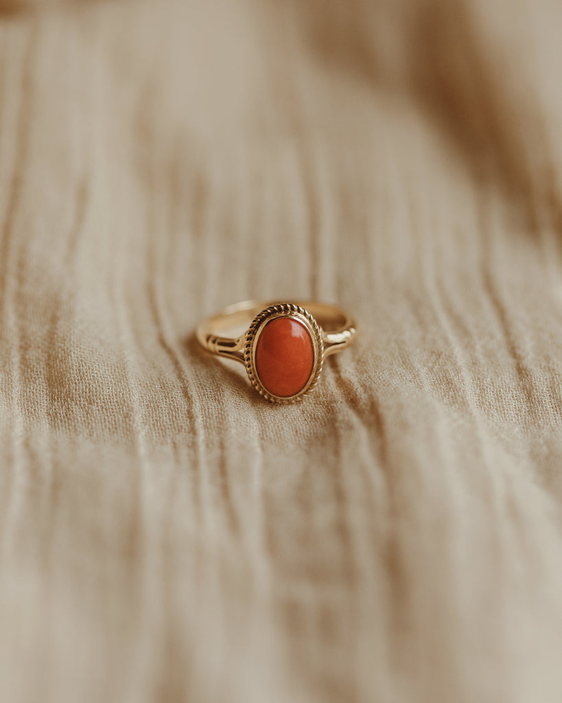 Beryl 9ct Gold Coral Ring