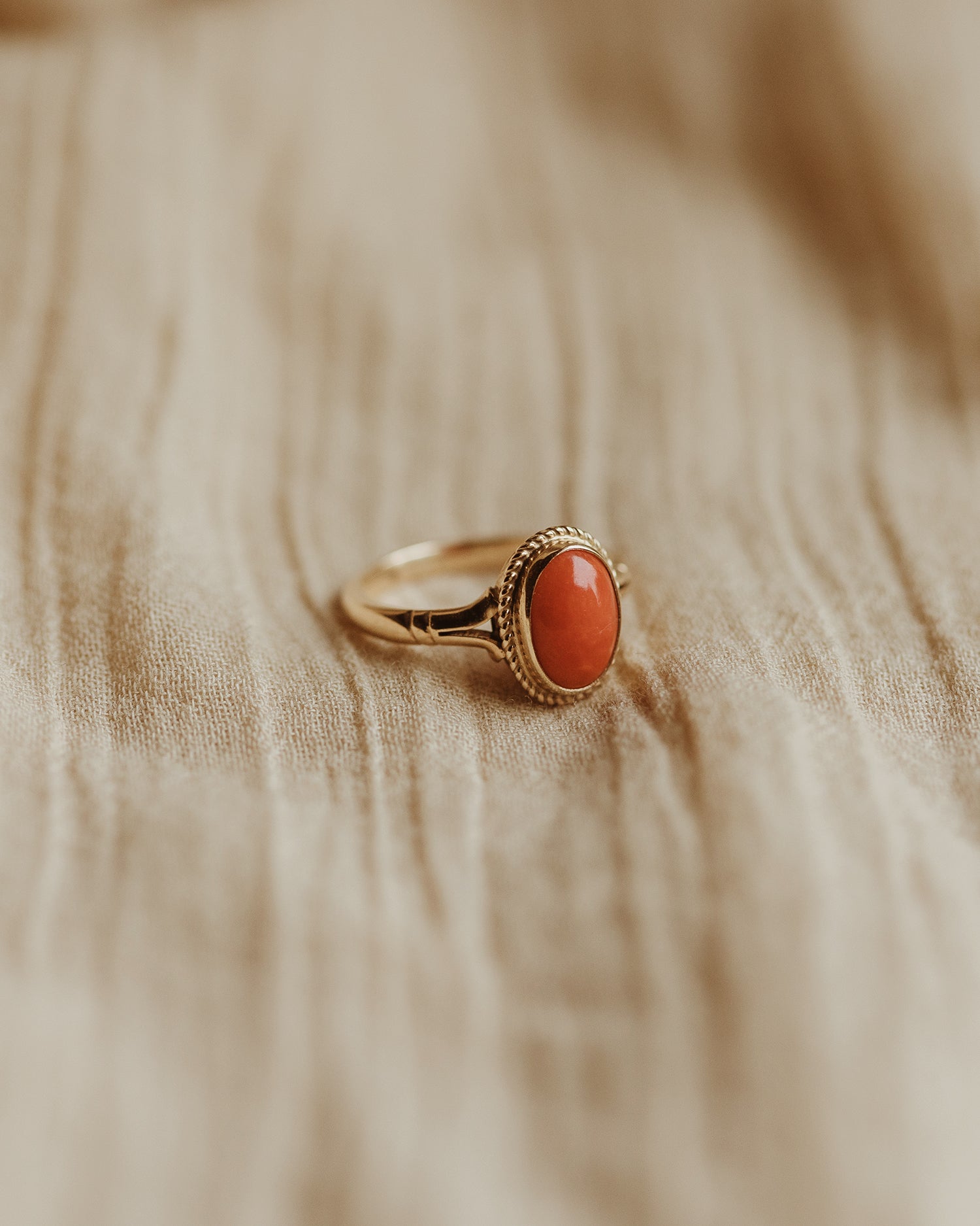 Beryl 9ct Gold Coral Ring