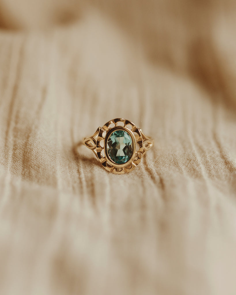 Classic 14K Green Gold 1.5 Carat Green Topaz Solitaire Ring AR127N-14KGRGGT  | Bae Jewel Co.