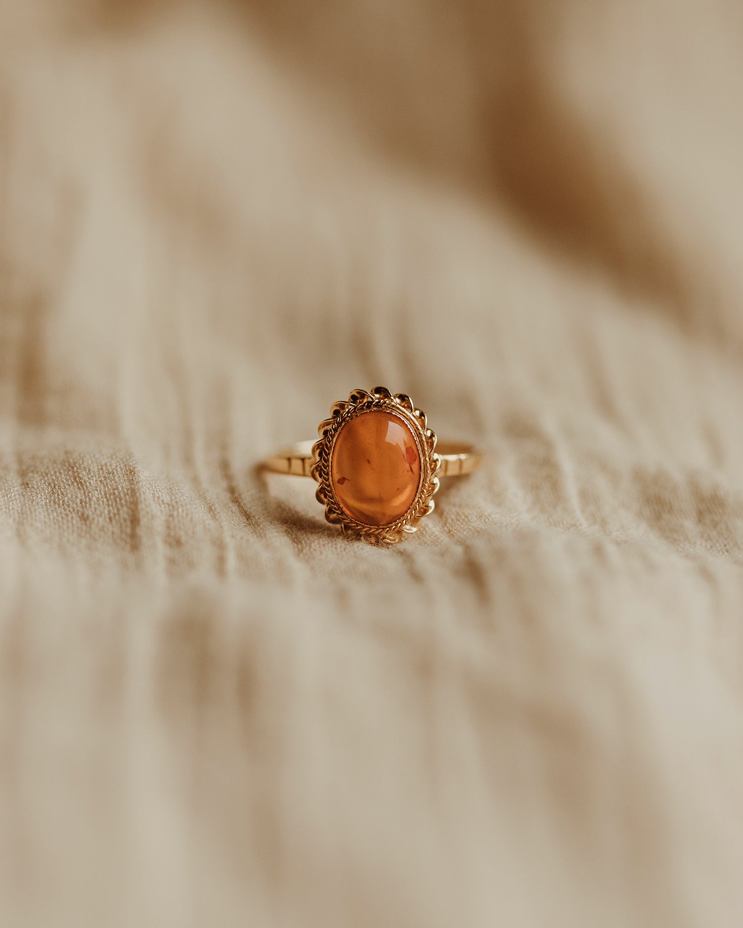 Image of Dolly 9ct Gold Amber Ring