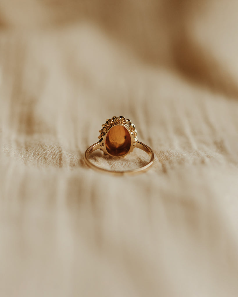 Dolly 9ct Gold Amber Ring