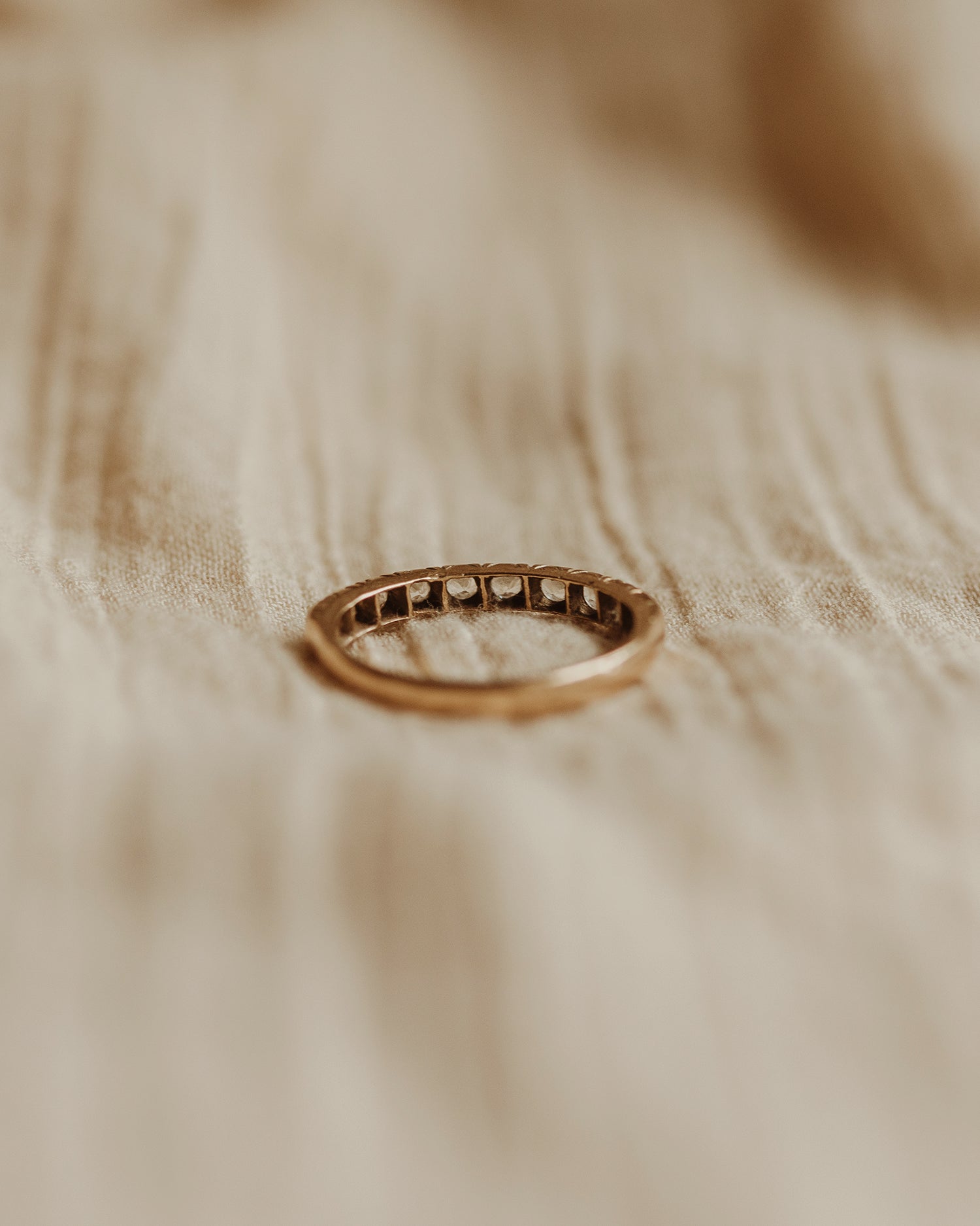 9ct Gold On 925 Sterling Silver 7 Stone Emerald Half Eternity Ring - Handmade