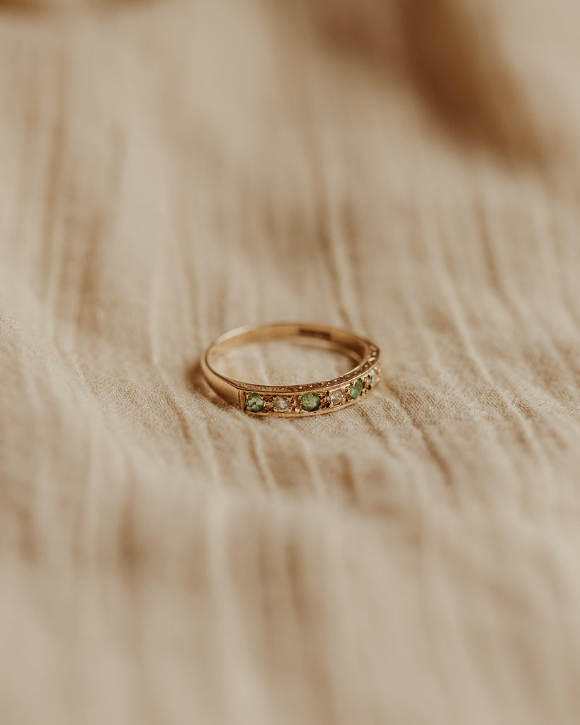 Clarice 9ct Gold Emerald & Diamond Ring