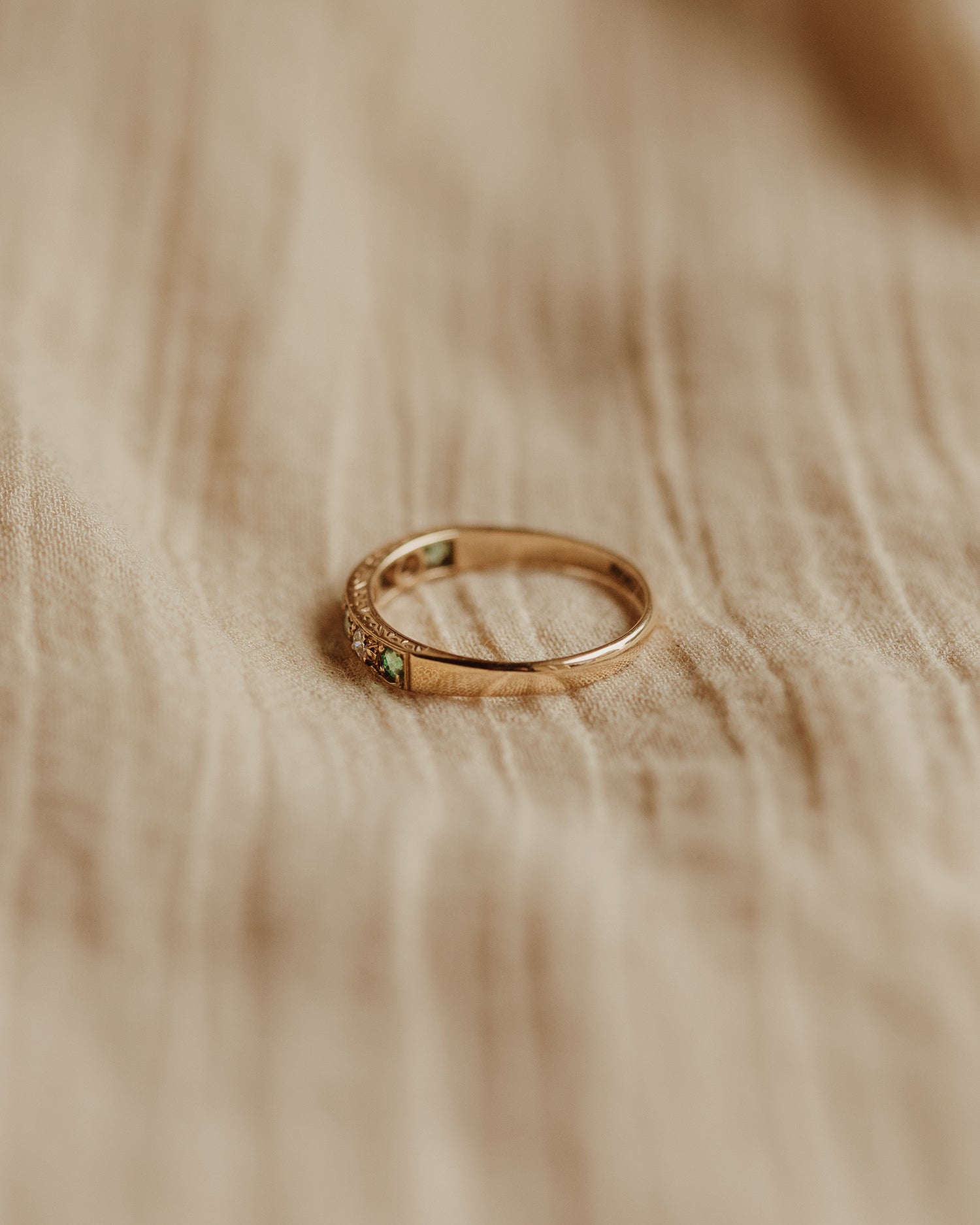 Clarice 9ct Gold Emerald & Diamond Ring