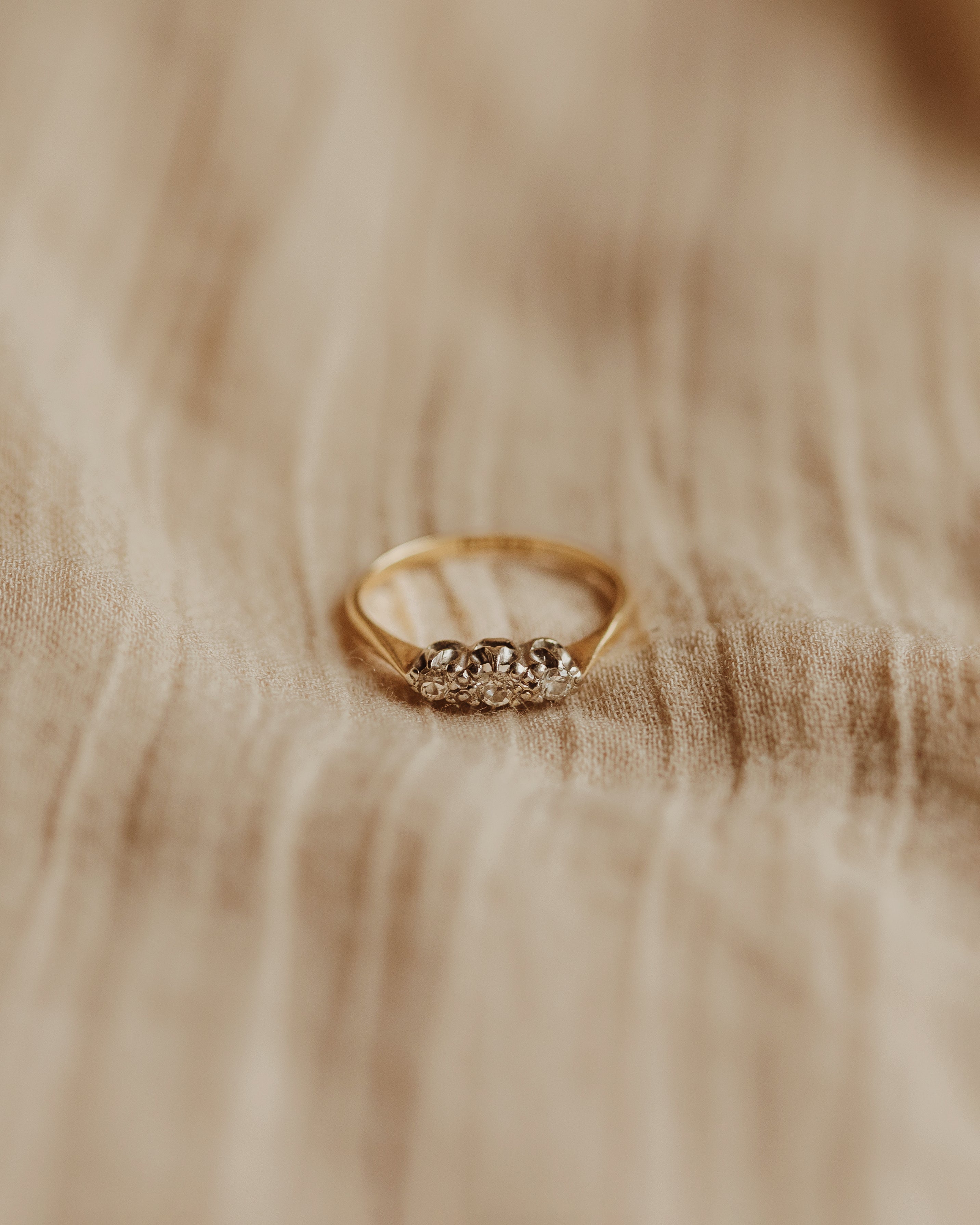 Image of Peggy 18ct Gold Diamond Trilogy Ring