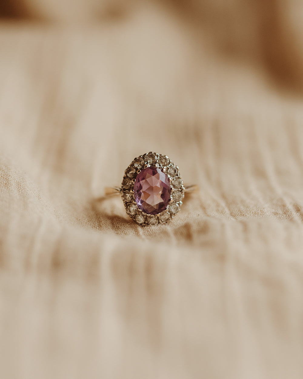 Priscilla 1968 9ct Gold Amethyst Cluster Ring