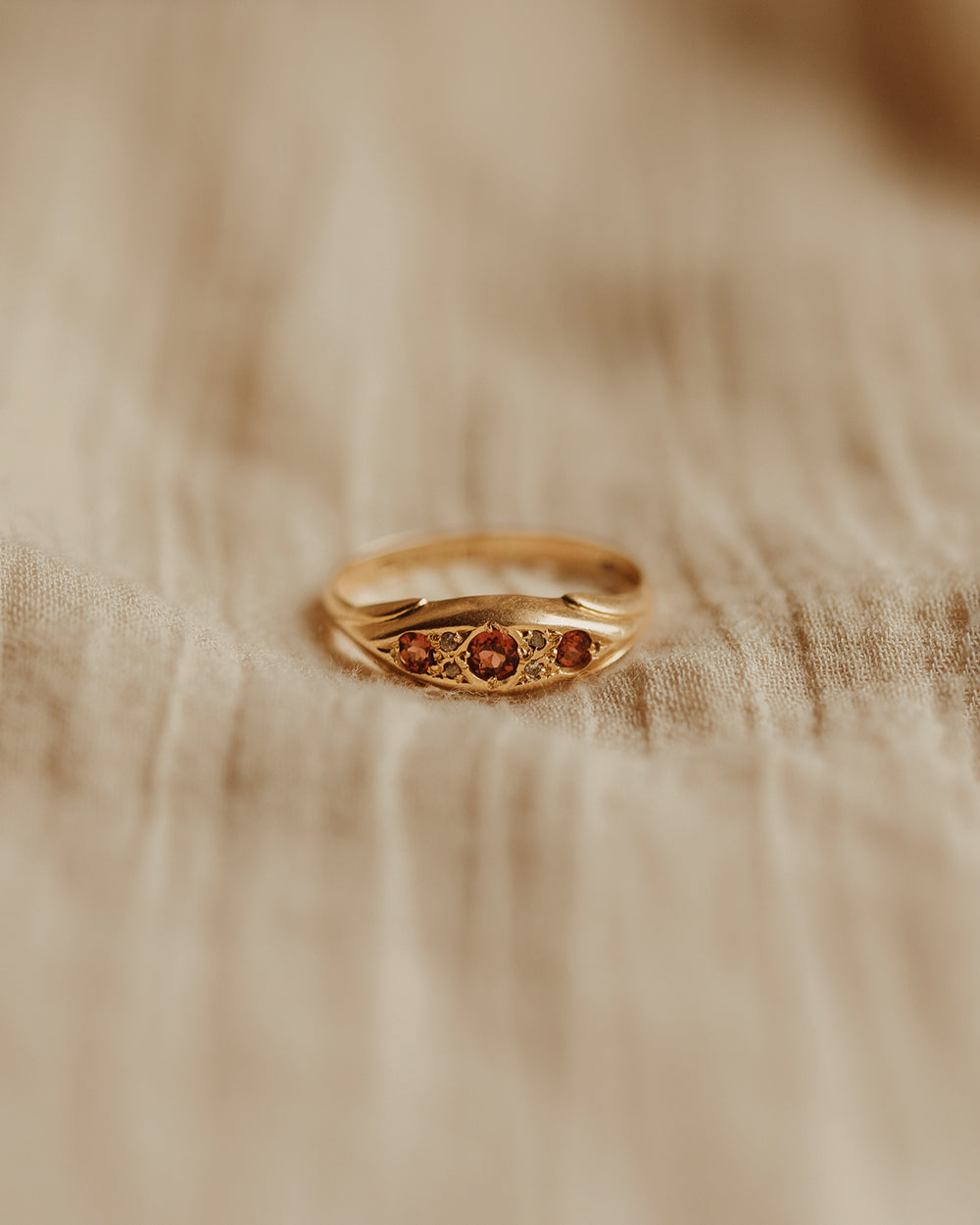 Greta 1918 18ct Gold Ruby & Diamond Ring