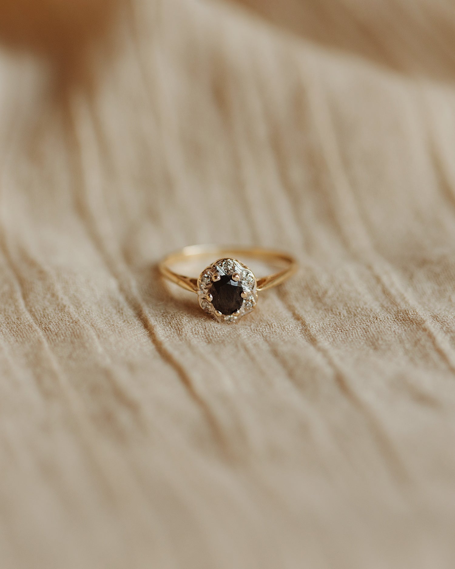 Image of Francine 1967 9ct Gold Sapphire & Diamond Ring