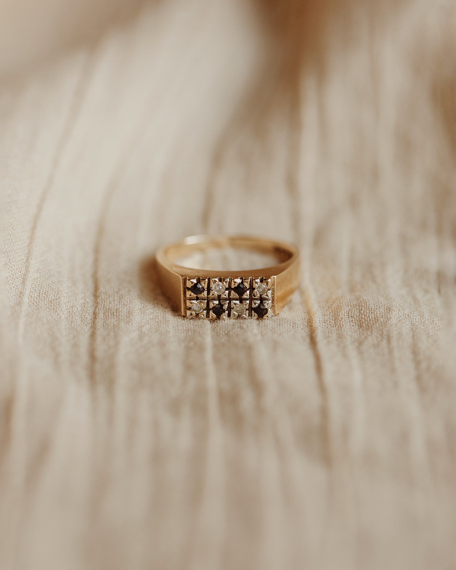 Image of Yvette 1976 9ct Gold Sapphire & Diamond Ring